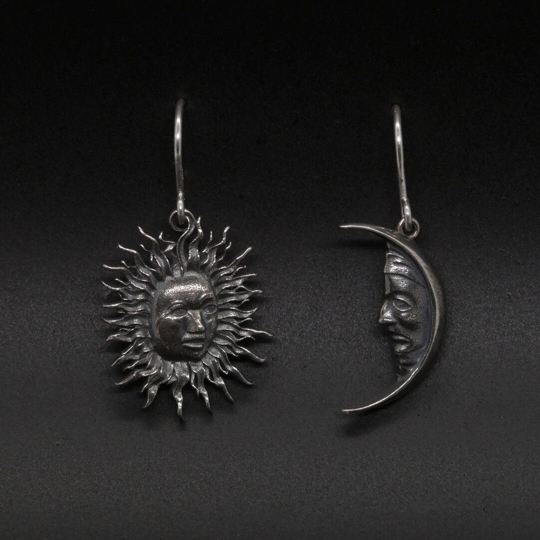 Sun&amp;Moon Earring Silver