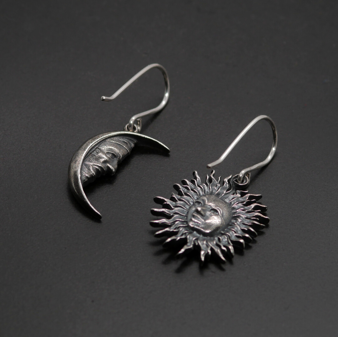 Sun&amp;Moon Earring Silver