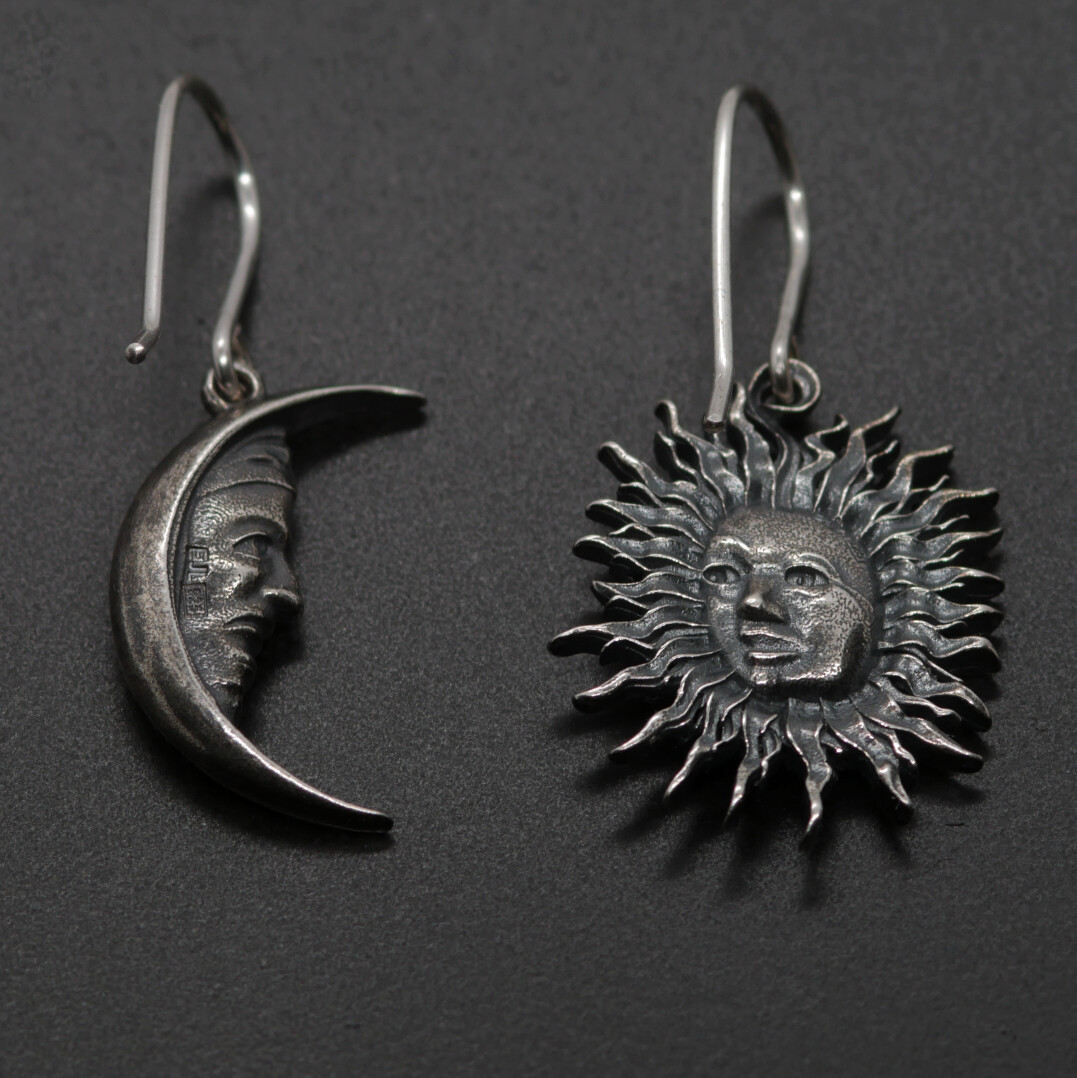 Sun&amp;Moon Earring Silver