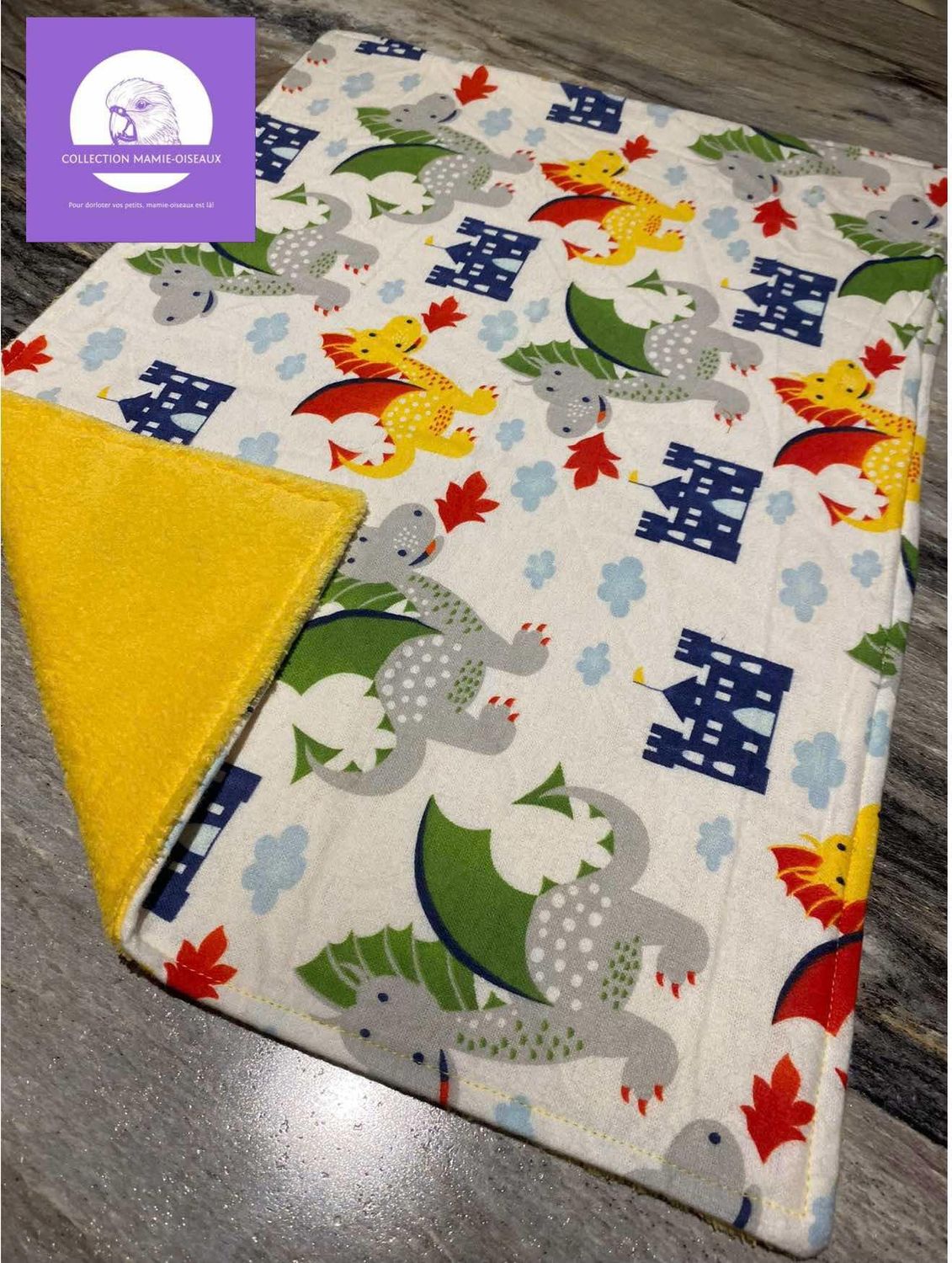 Doudou DRAGON jaune