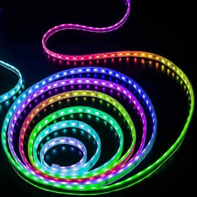 Tira de luces Led Flexible 5m, iluminación de fondo de TV, Cable USB Control de 3 teclas