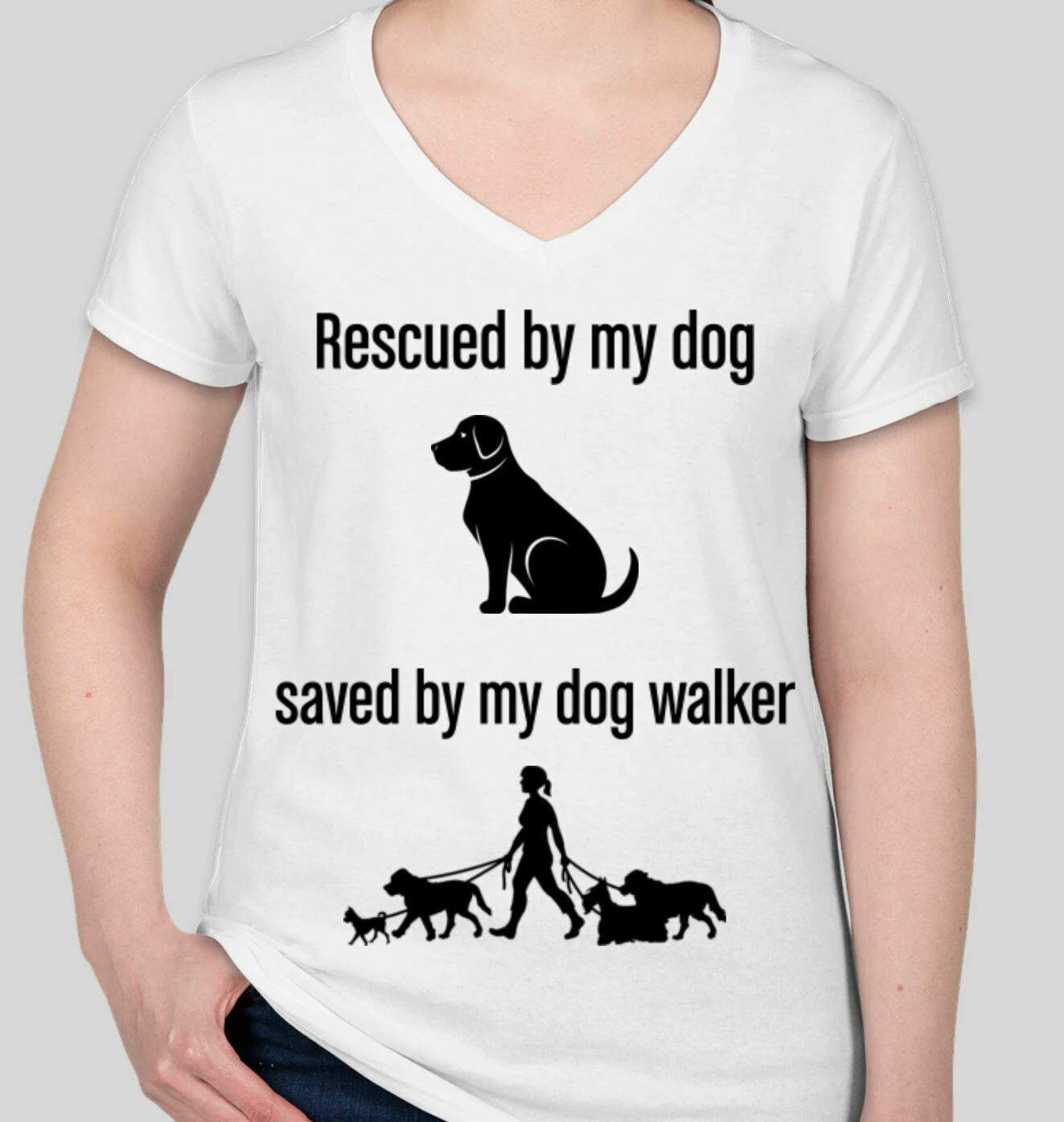 Women's T-shirt Rescued and Saved (White)