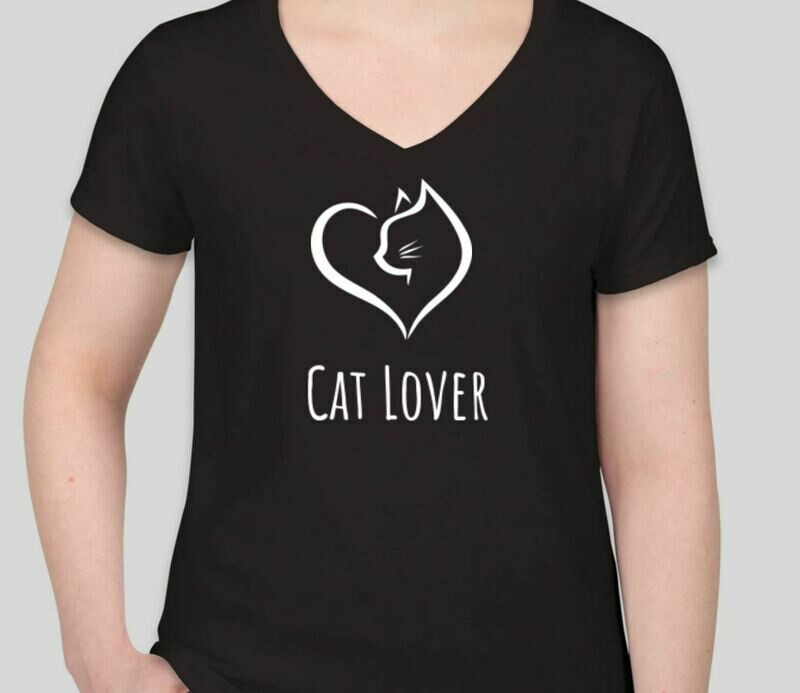 Women's T-shirt Cat Lover (Black)