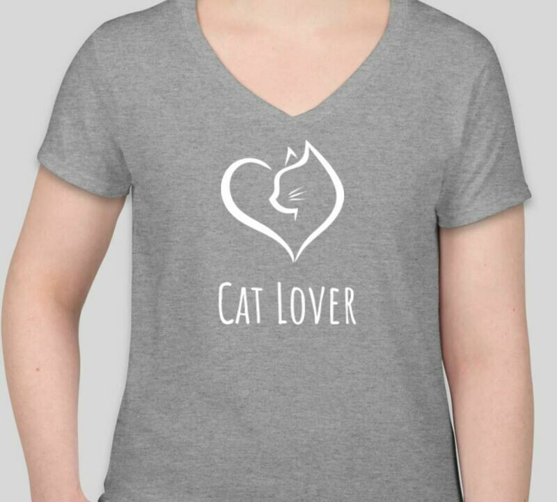 Women's T-shirt Cat Lover (Gray)