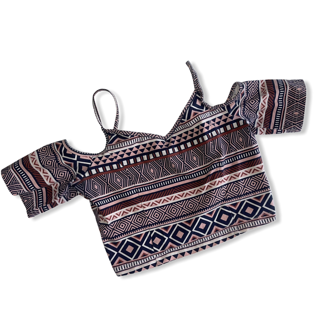 Aztec Print Crop Top