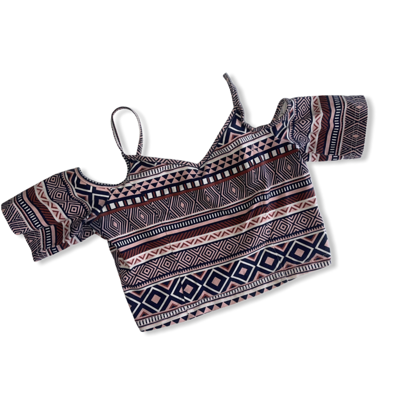 Aztec Print Crop Top