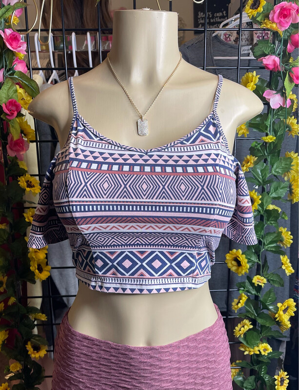 Aztec Print Crop Top