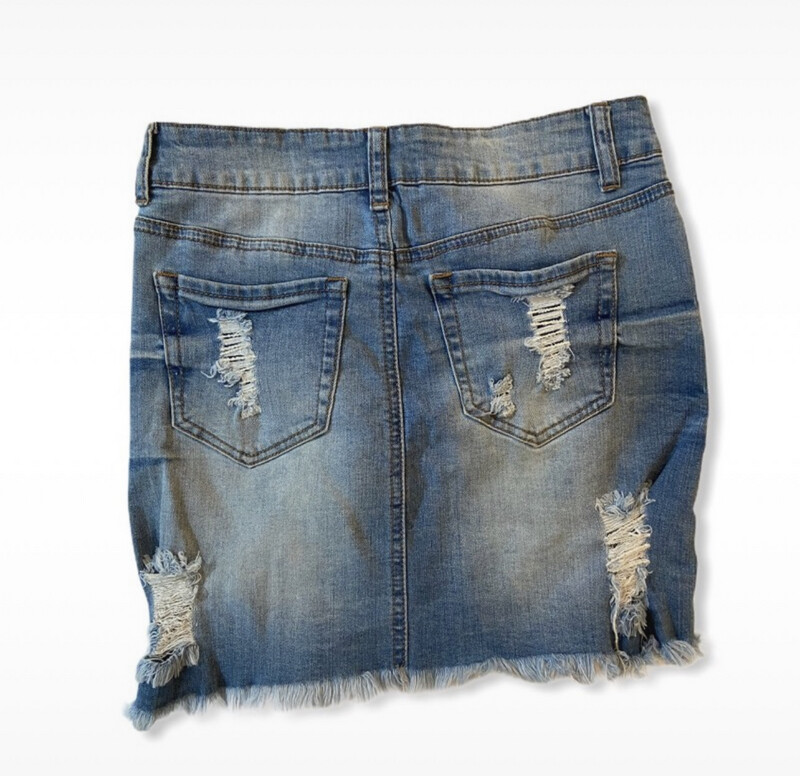 Distressed Jean Skirt