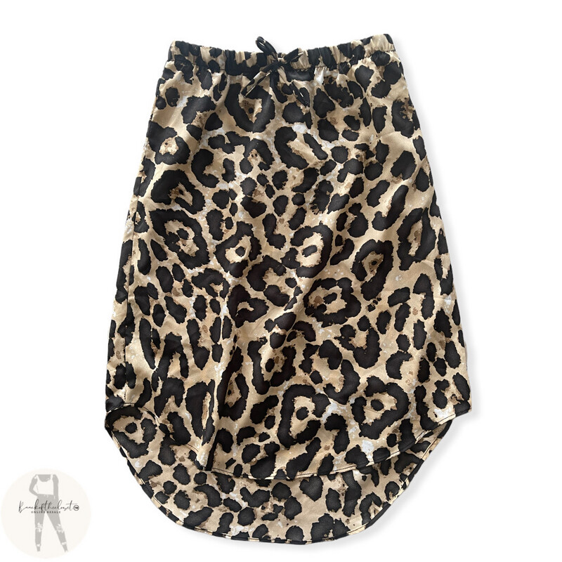 Satin Leopard Print Skirt
