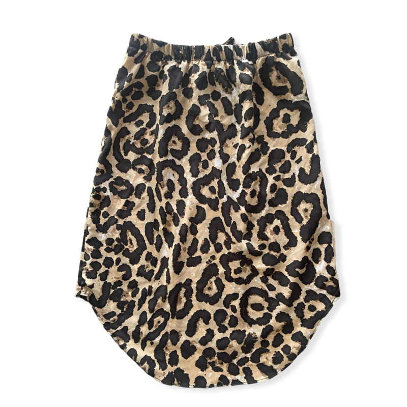 Satin Leopard Print Skirt