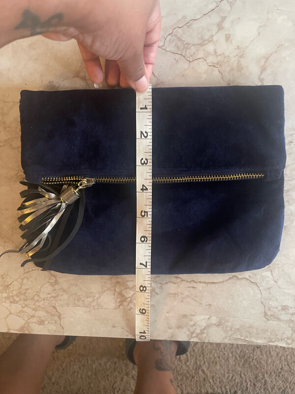 Navy Velvet Clutch