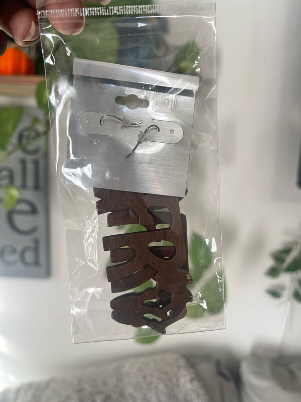 Wooden “Africa “ Word Earrings ( NWT )