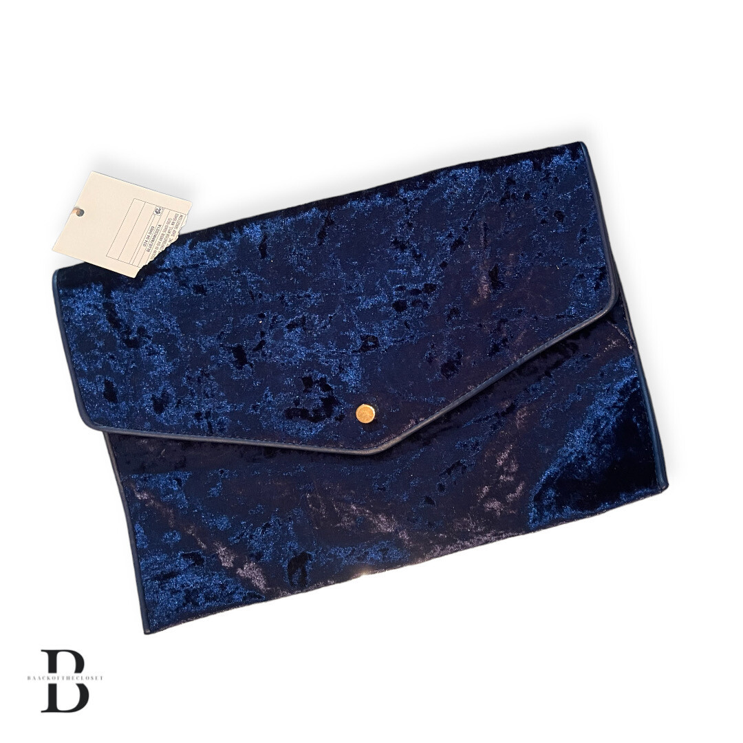 Blue Velvet Clutch NWT