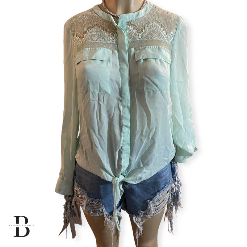 Candies Sheer Long Sleeve Blouse