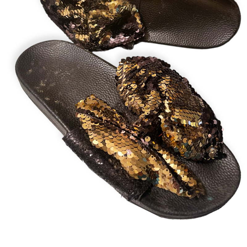 Sequin Bow Sandals
