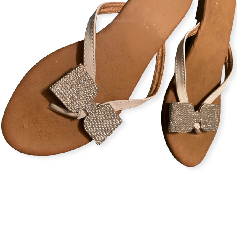 Rhinestone Bow Sandals