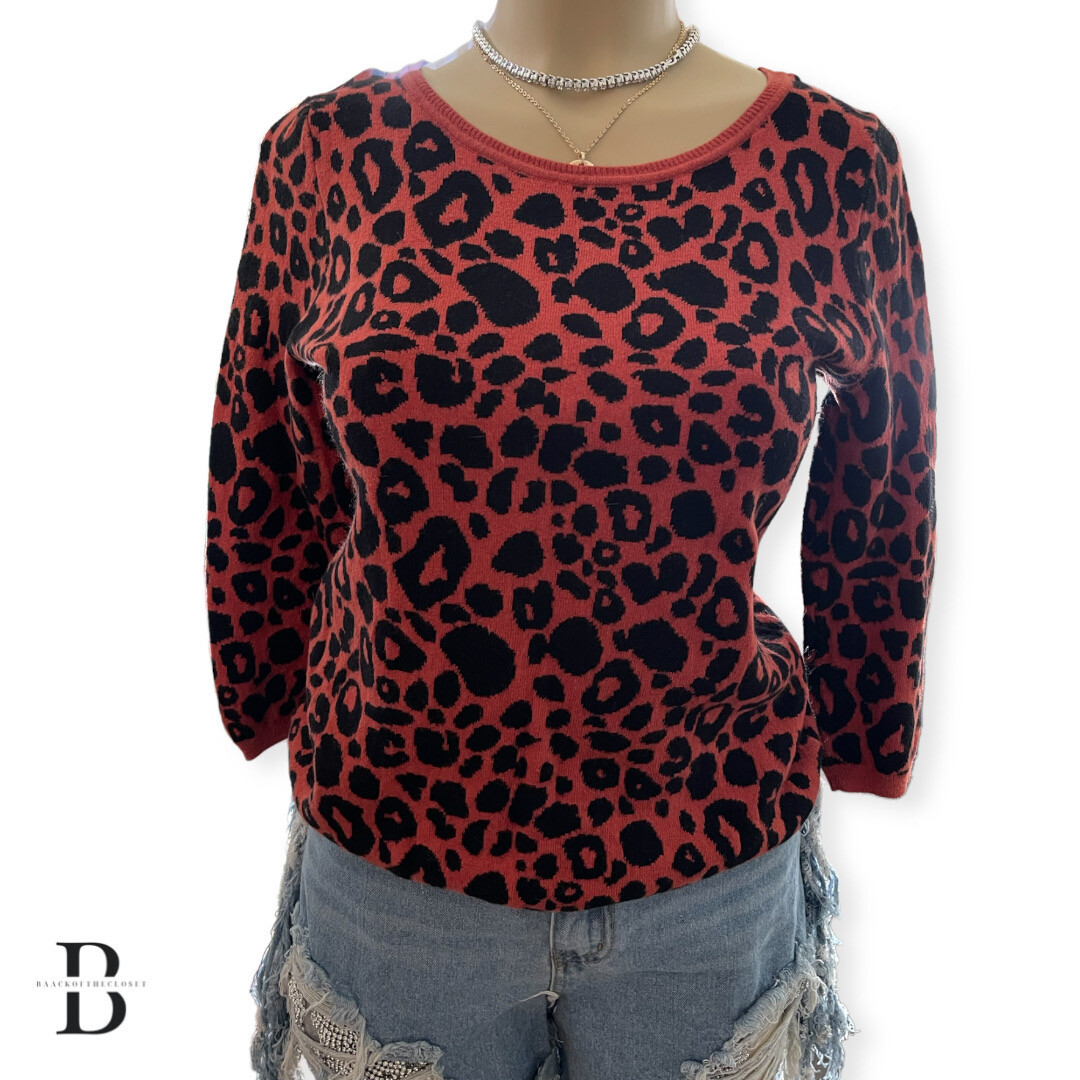 Forever 21 Red Animal Print Sweater