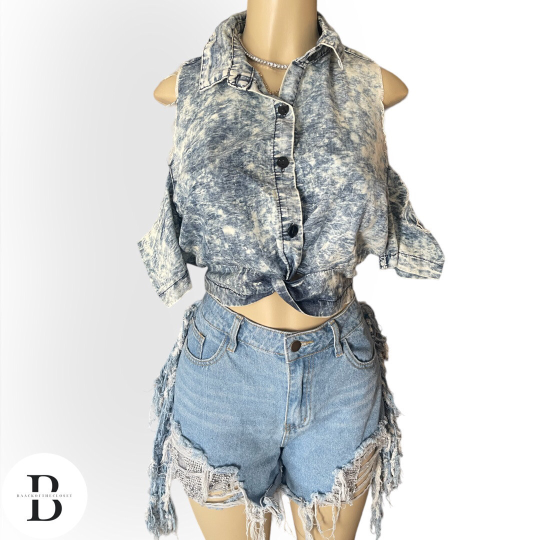 Denim Crop Shirt
