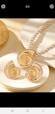 1 Conjunto de Colar com Pingente de Concha Estilo Praia 