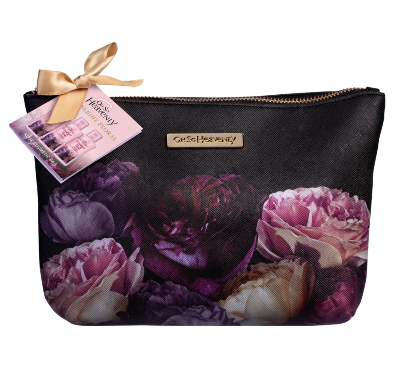 Moonlight Floral Rose Cosmetic Bag