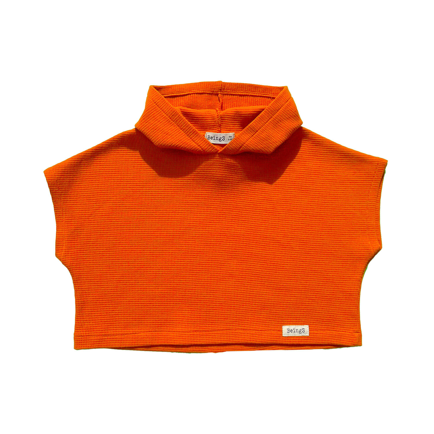 Top cropped con capucha waffle kids