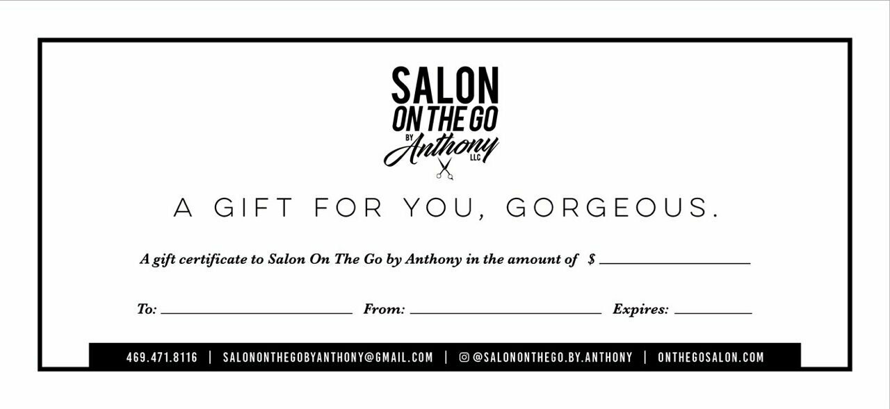 Salon On The Go Gift Certificate - $400