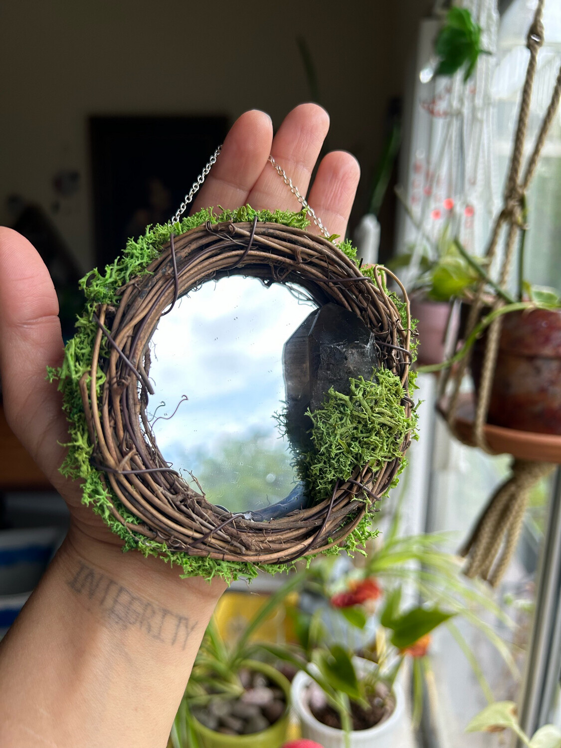 Smoky Quartz Moss Mirror