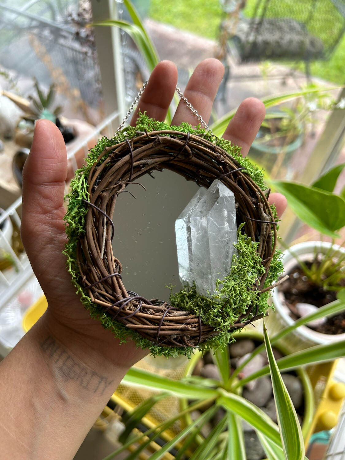 Clear Quartz Moss Mirror