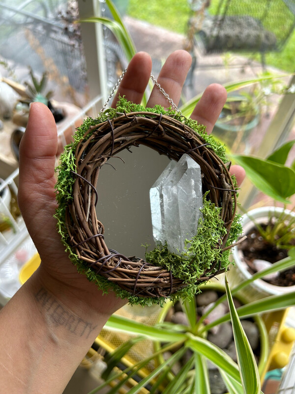Clear Quartz Moss Mirror