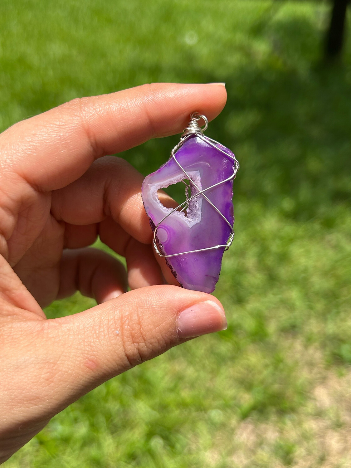 Purple Agate Pendant
