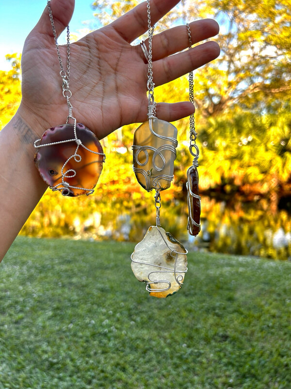 Agate Slice Car Charm