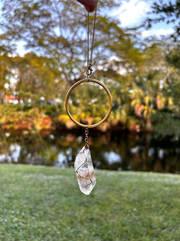 Clear Quartz Car Charm