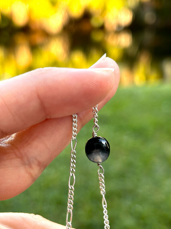 Onyx Agate Sterling Silver Bracelet