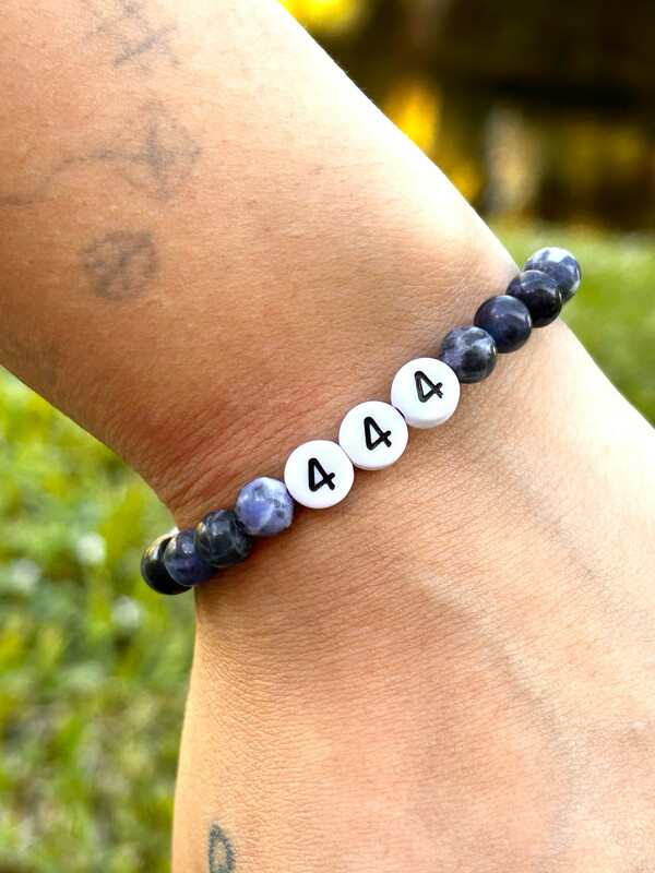 Sodalite 444 Evil Eye Bracelet