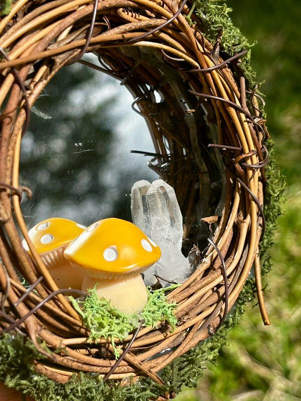 Yellow Mushroom Quartz Mirror