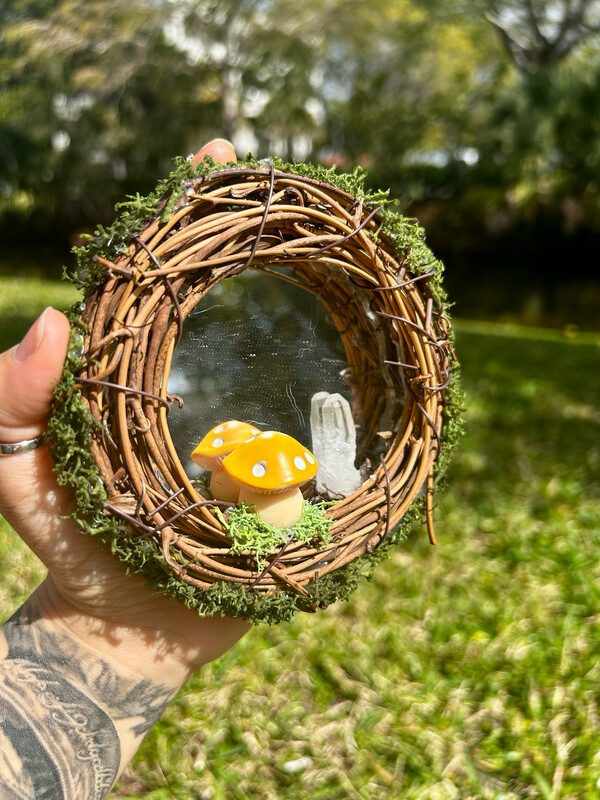 Yellow Mushroom Quartz Mirror