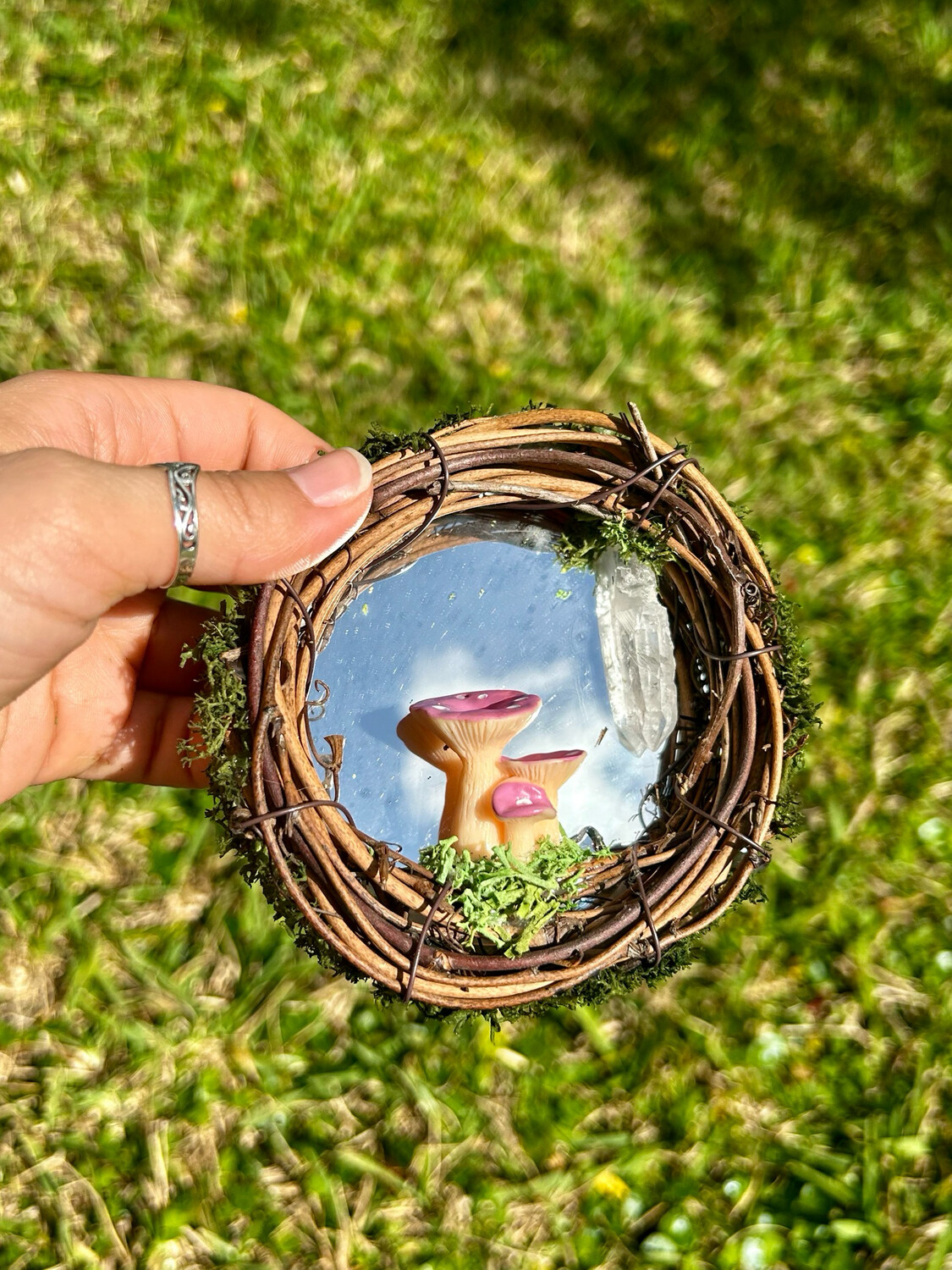 Lilac Mushroom Quartz Mirror