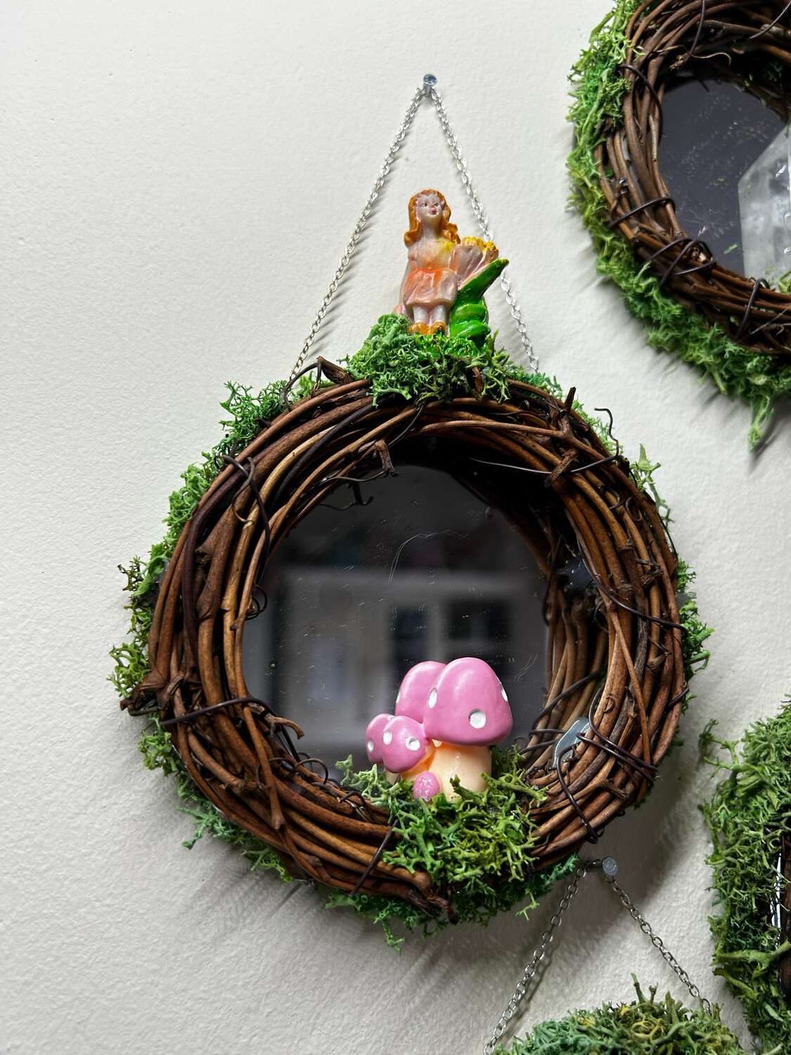 Pink Fairy Mushroom Mirror
