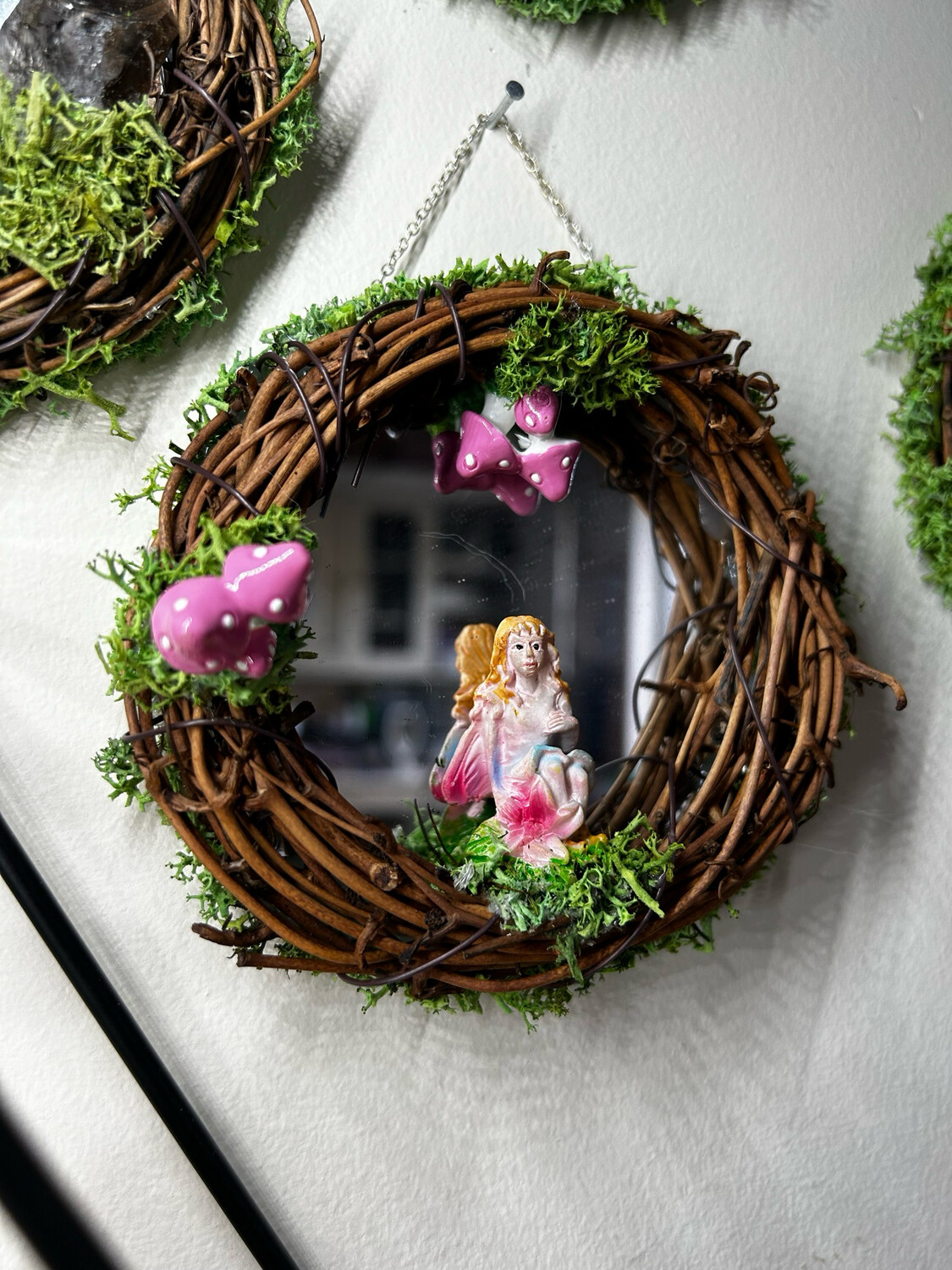 Pink Fairy Mushroom Mirror