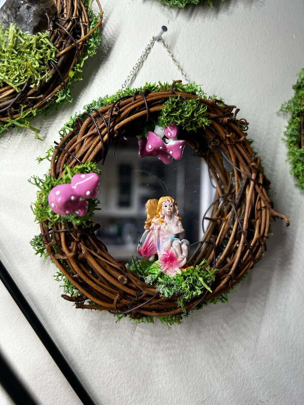 Pink Fairy Mushroom Mirror