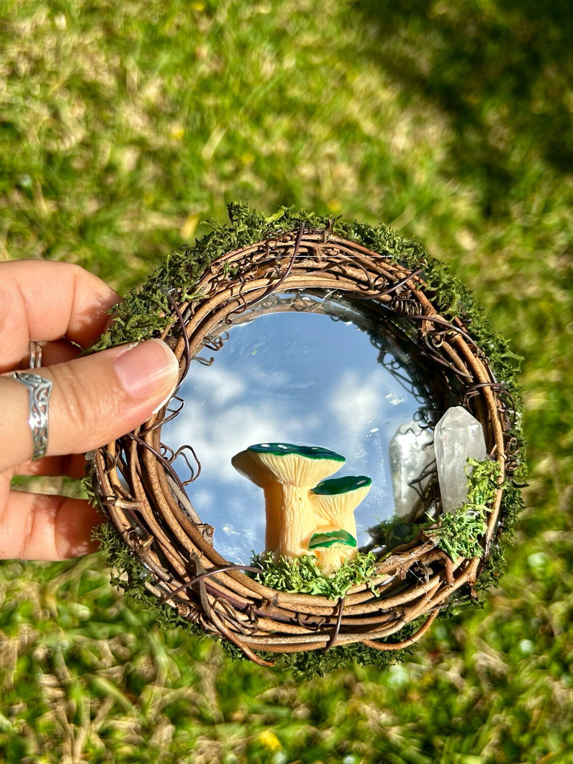 Green Mushroom Quartz Mirror