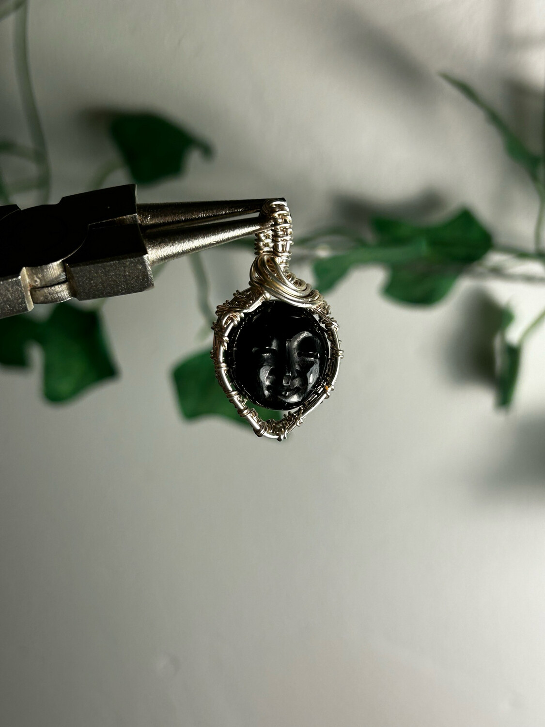 Buffalo Horn Moon Carving