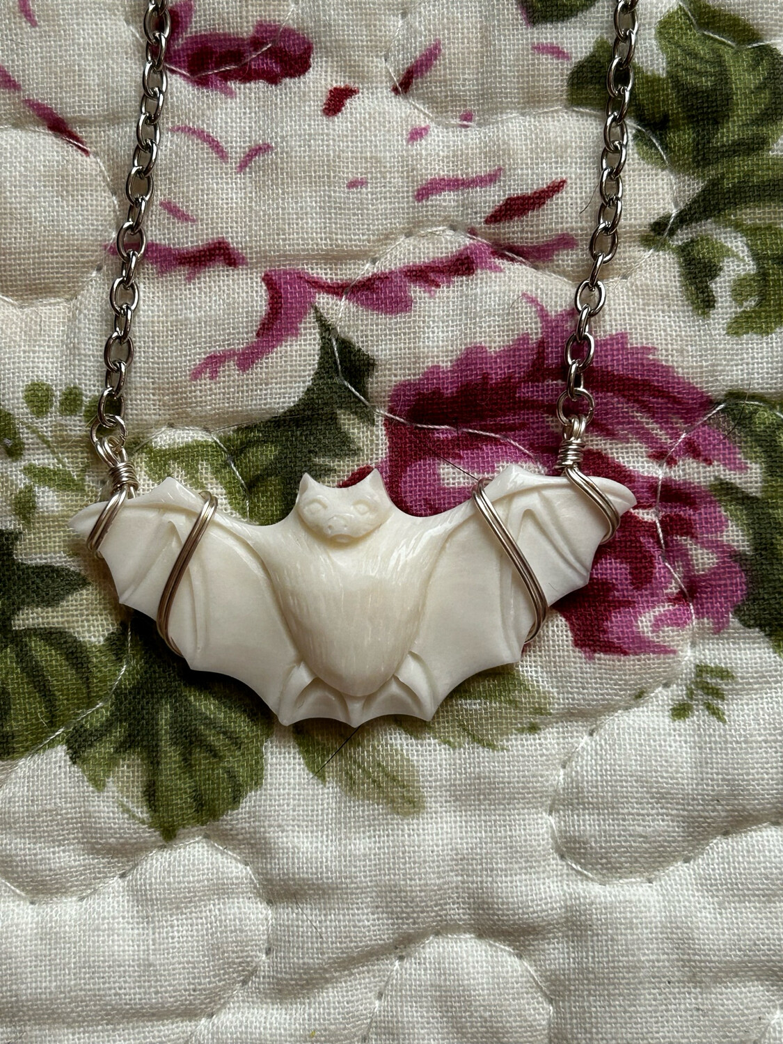 Bone Carved Bat