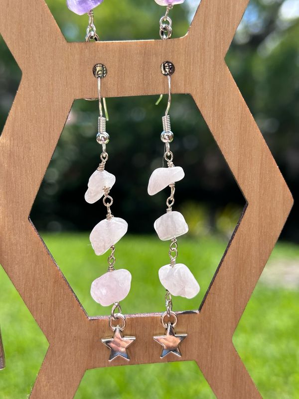 Rose Quartz Star Dangles