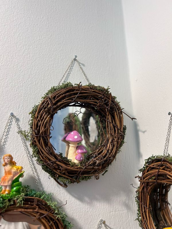 Pinkish Lavender Mushroom Mirror