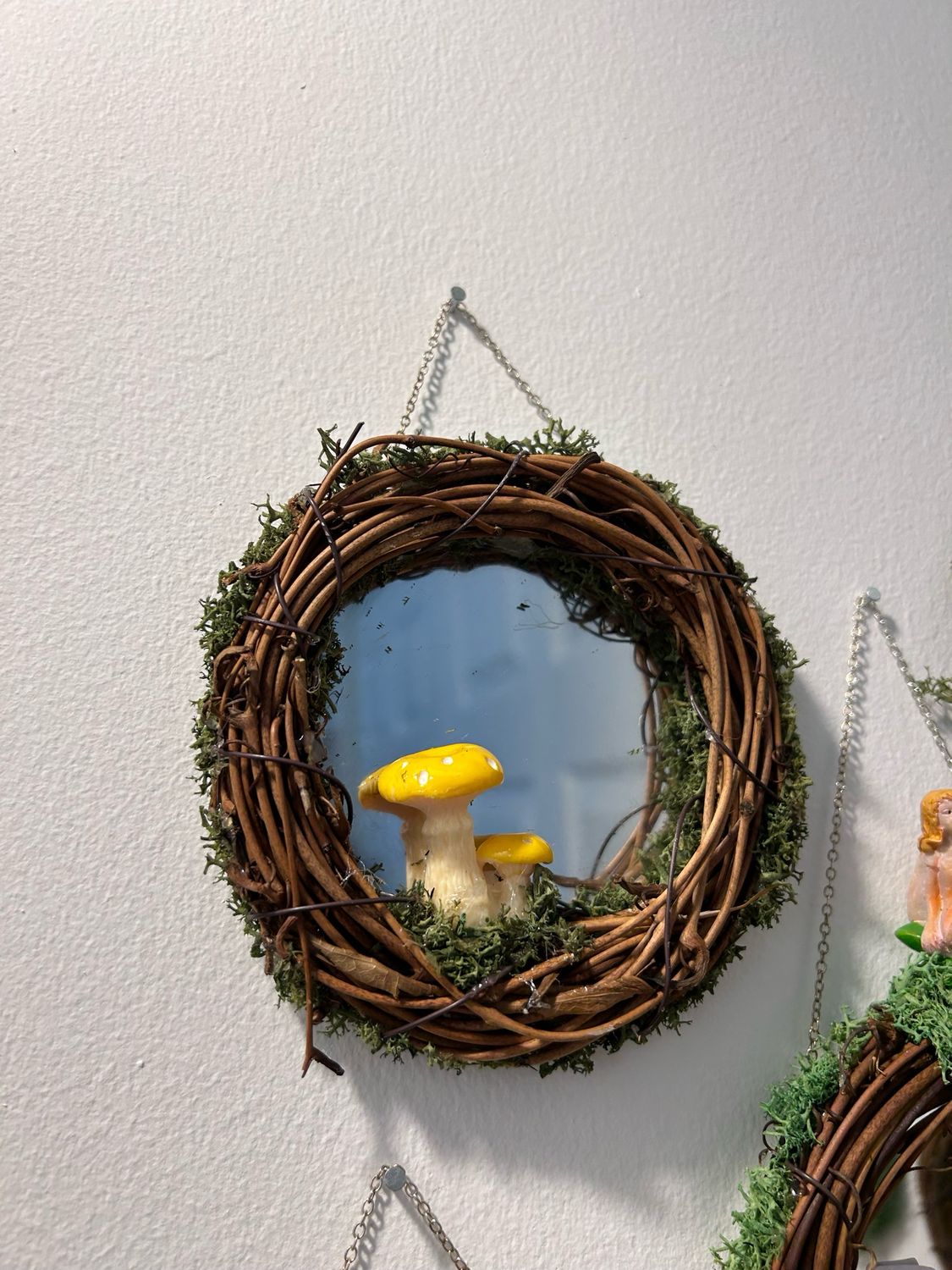Yellow Mushroom Mirror