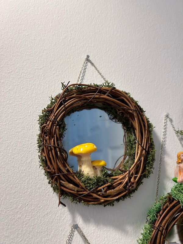 Yellow Mushroom Mirror