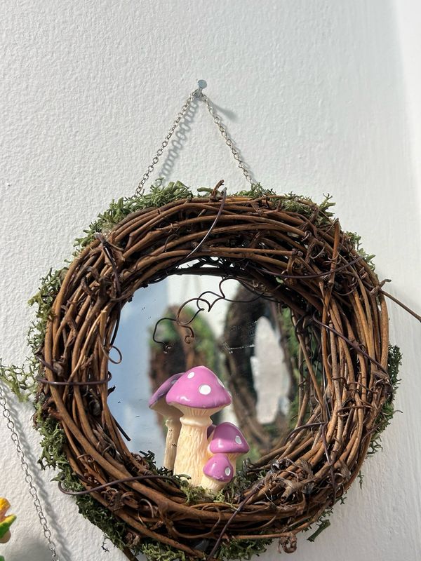 Pinkish Lavender Mushroom Mirror