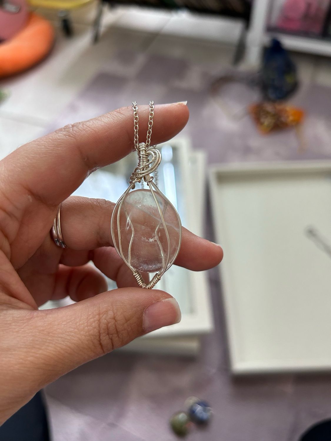 Clear Quartz Cabochon Wrap