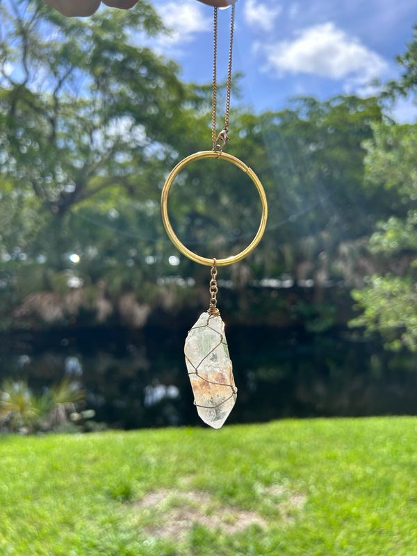 Clear Quartz Car Charm